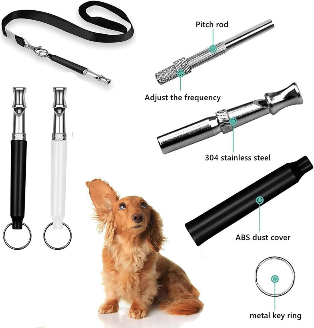 GILL&SONS Dog Training Whistle Set, Adjustable Ultrasonic