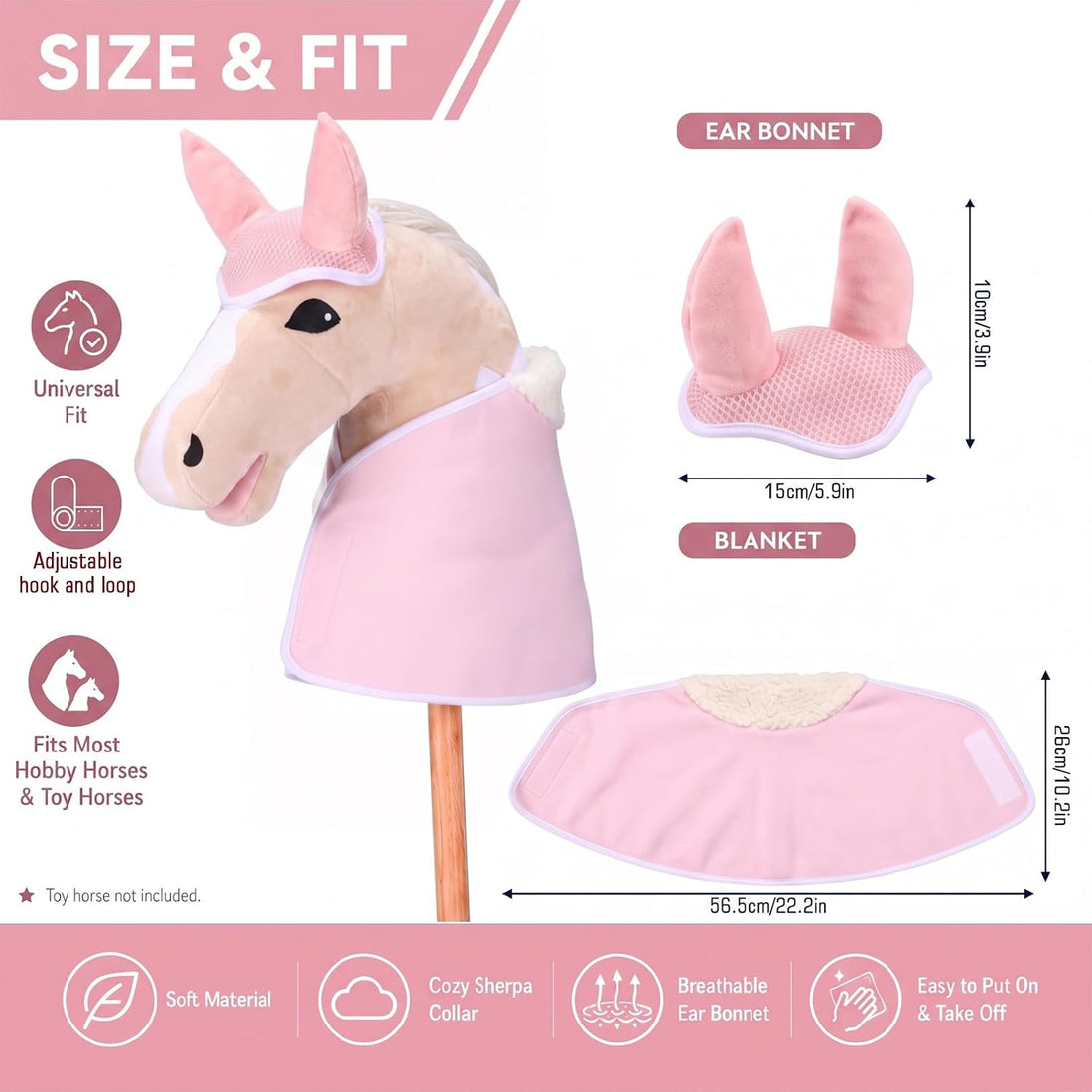 Tallew 2 Pcs Hobby Horse Tack Toy Accessories Set