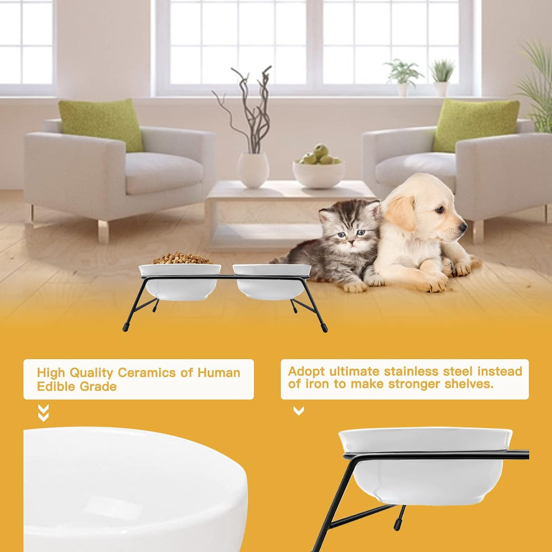 Anti-Vomiting Raised Cat Bowls