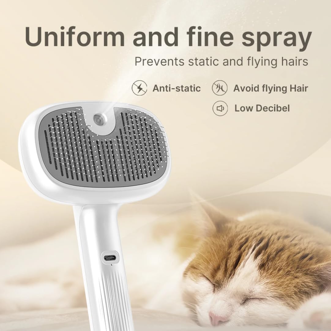 4 In 1 Cat Steam Brush for Grooming, Shedding, Massage