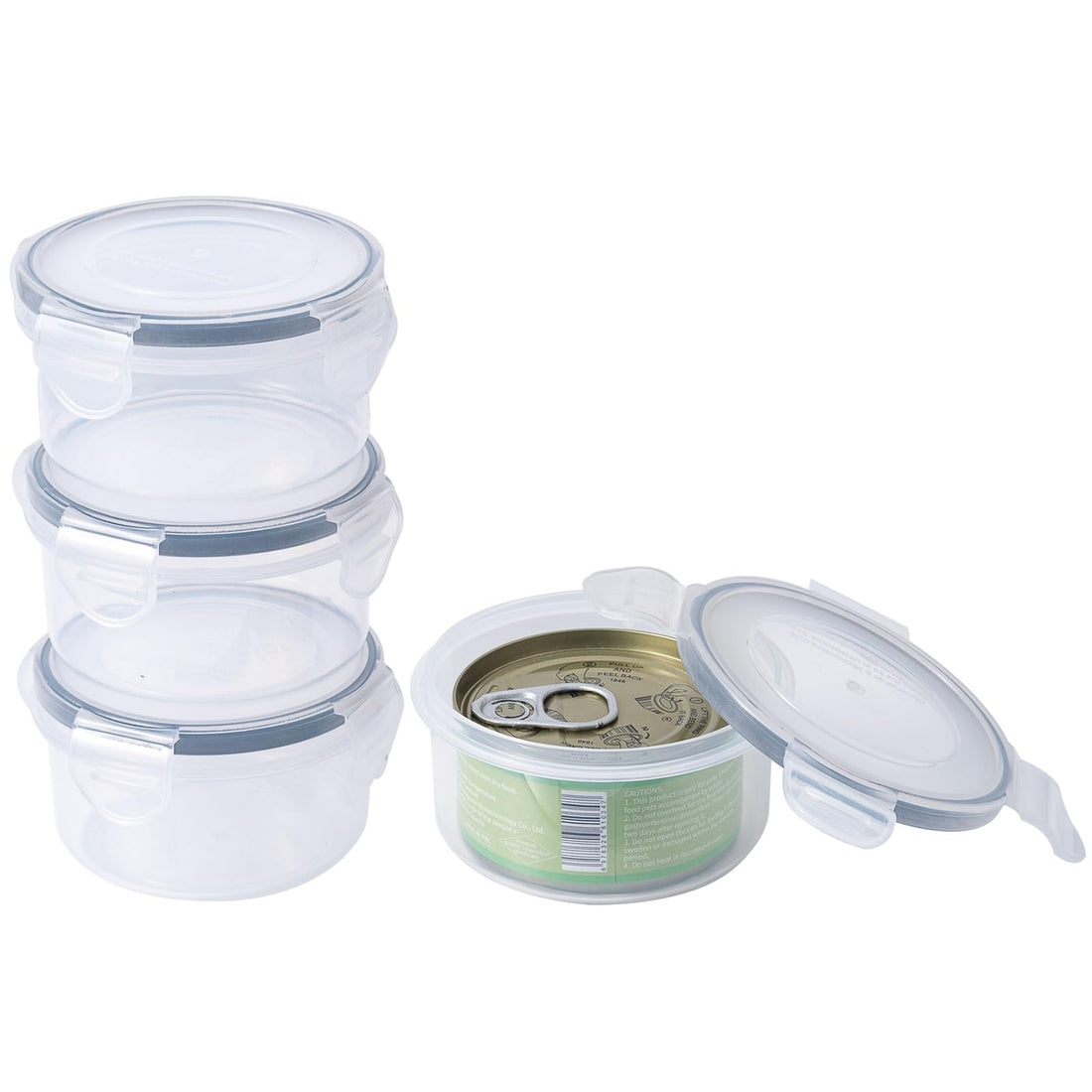 4Pack Cat Can Covers for 3 oz Canned Food Storage Container