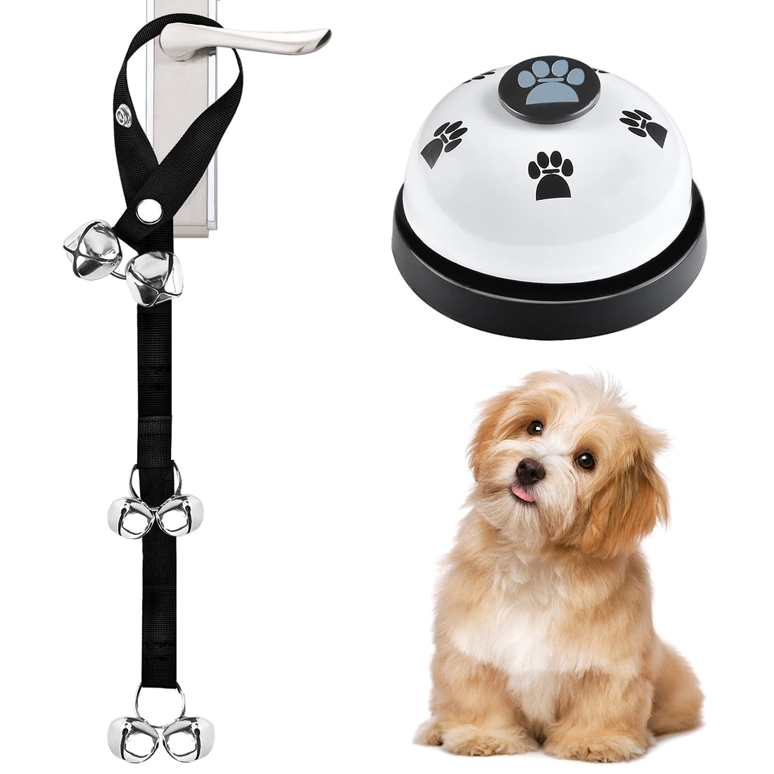 JIMEJV 2 Pack Dog Doorbells, Pet Training Bells for Go Outside Potty