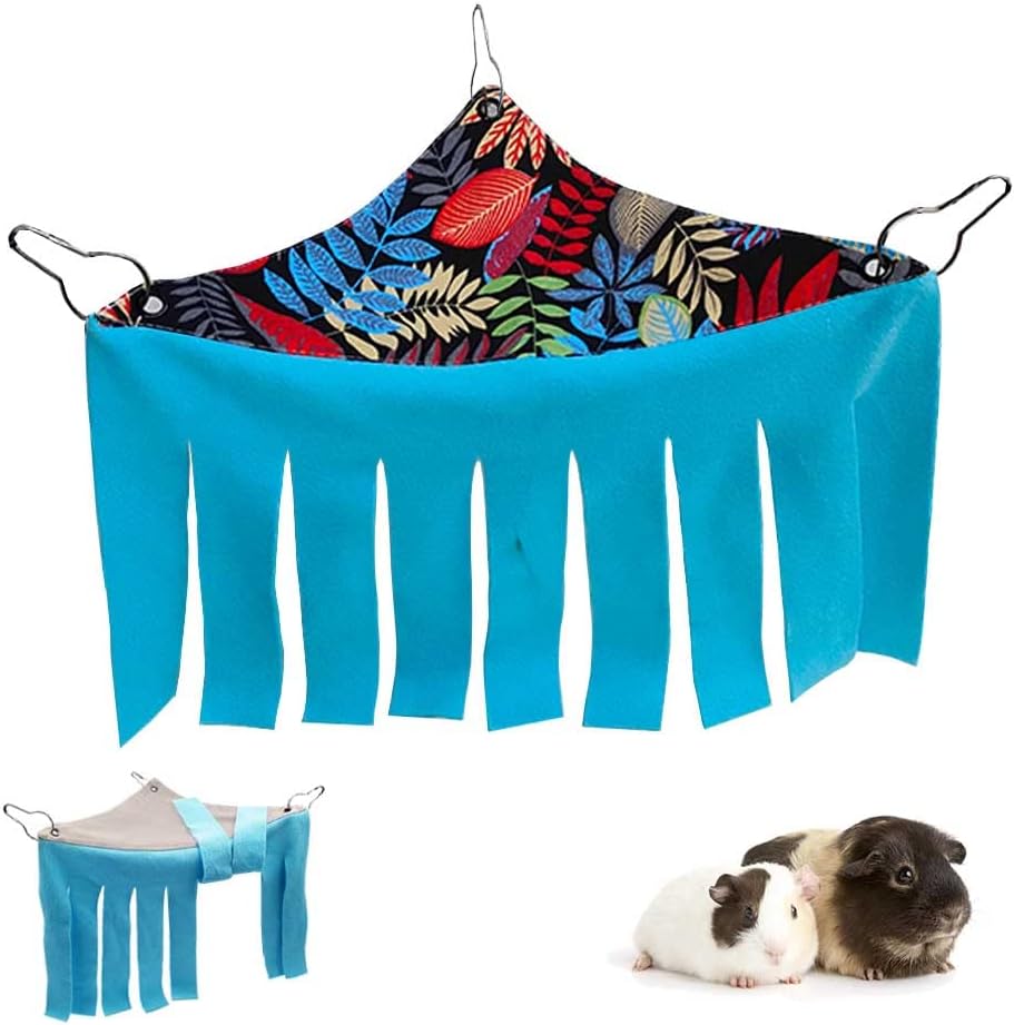 RIOUSSI Guinea Pig Hideout Hideaway Corner Fleece Toys Cage