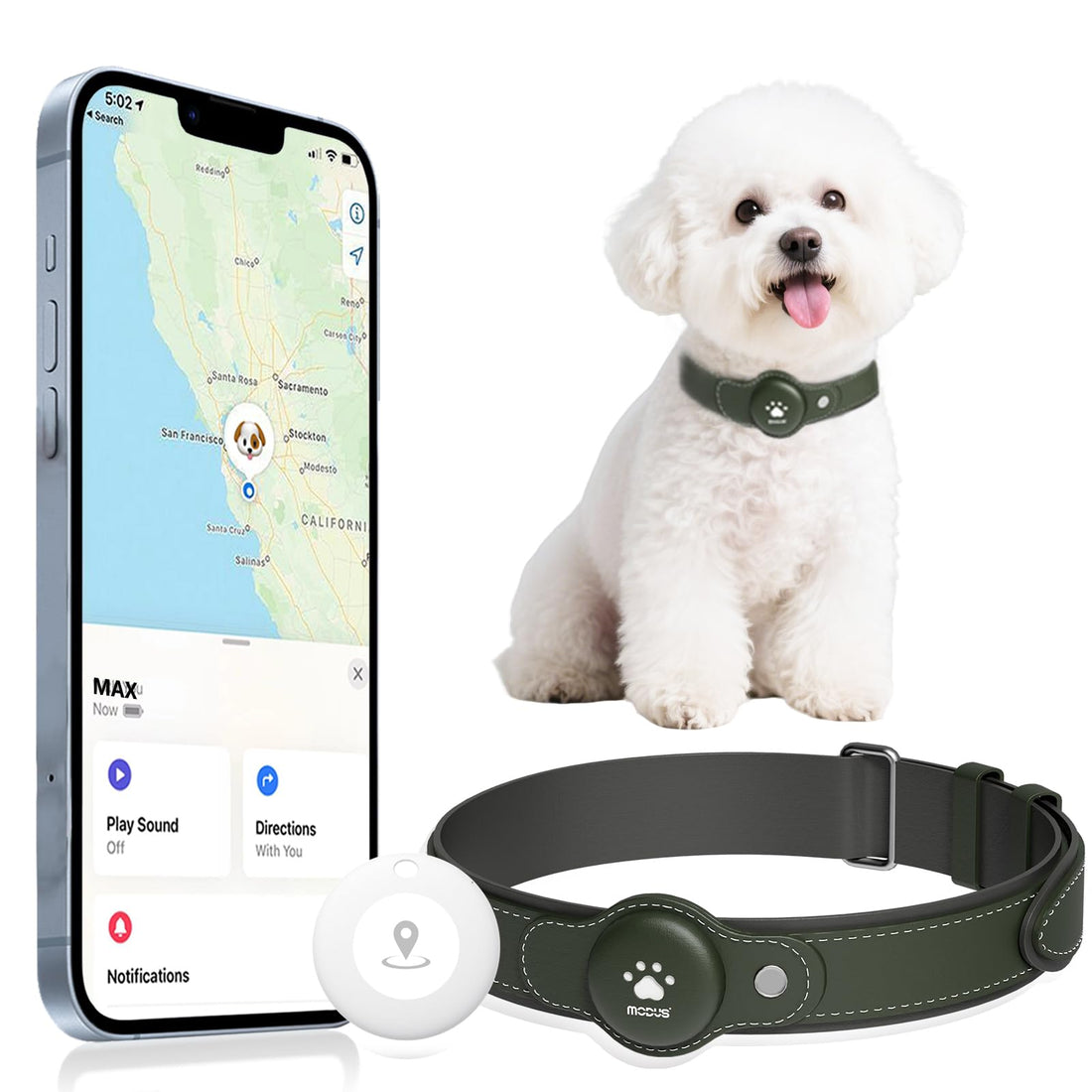 GPS Tracker for Dogs, 2 in 1 Smart Pet Collar