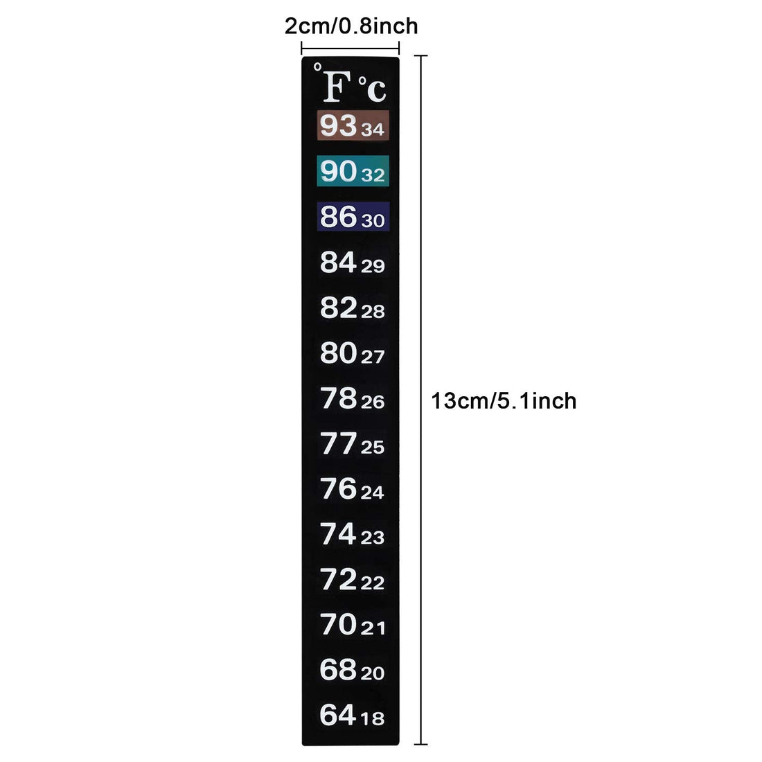 BBTO 20 Pcs Aquarium Thermometer Sticker Temperature Strip for Fish