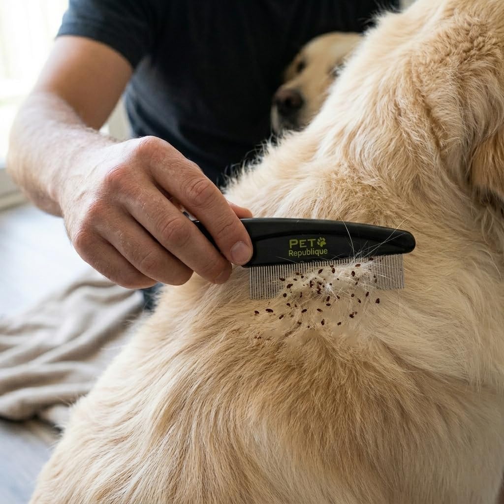 Pet Republique Dog and Cat Flea Comb - Fine and Flexible Pins