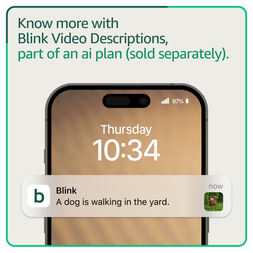 Blink Mini Pan-Tilt Camera, Rotating indoor plug-in smart security