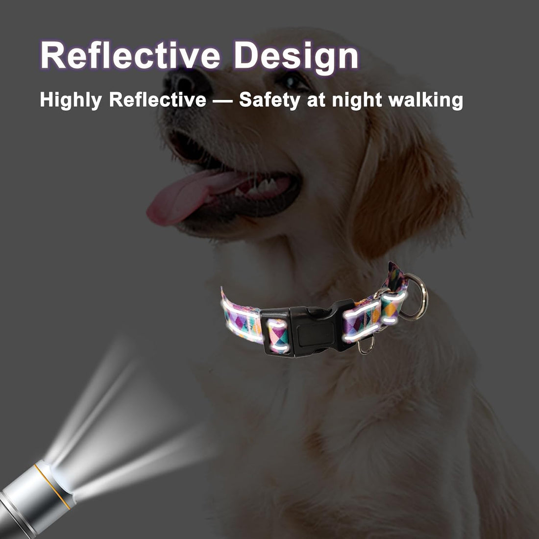 Reflective Martingale Collar for Dogs with Quick Release Buckle No