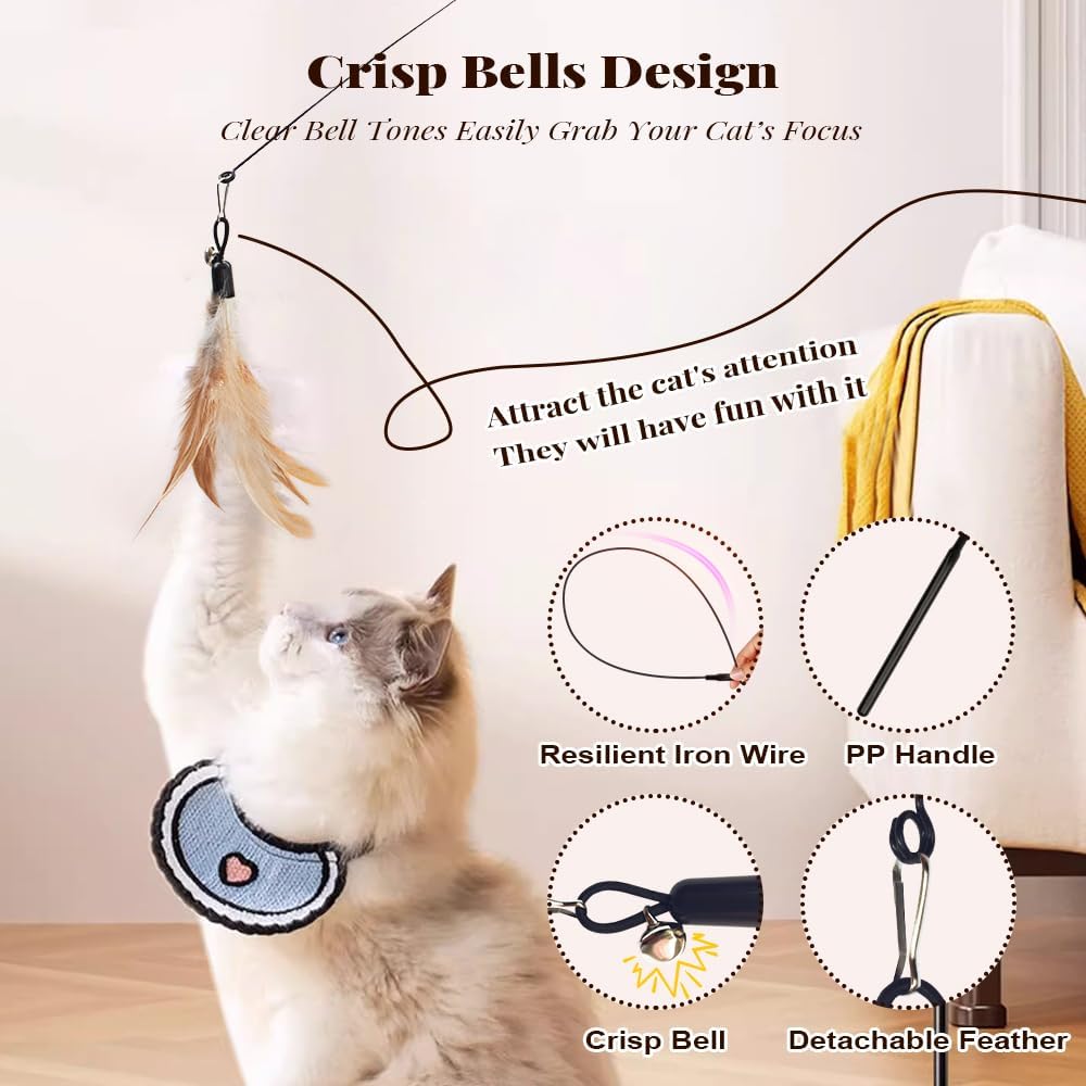 4-Pack Cat Toys for Indoor Cats & Kittens, Interactive Cat Toy