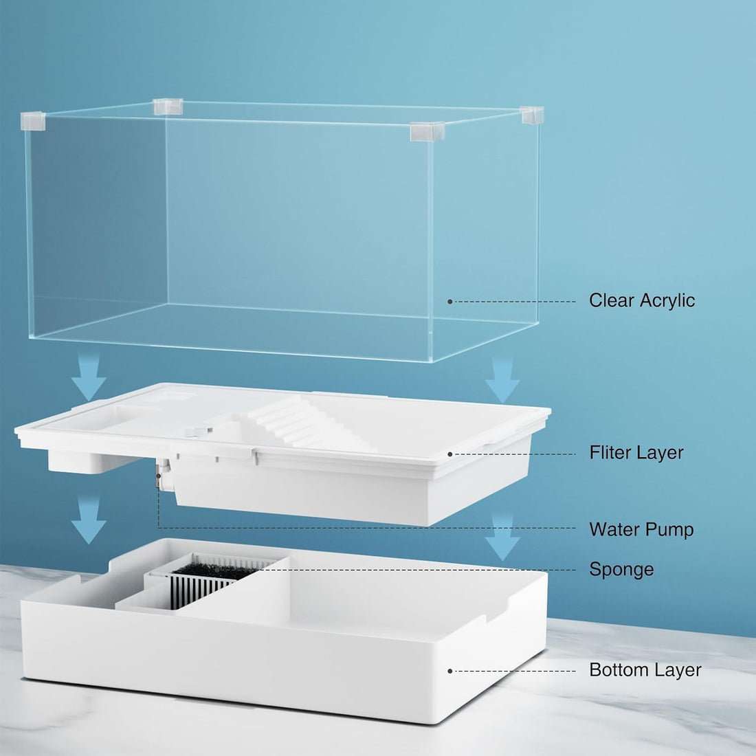 Medium Turtle Tank with Water Pump