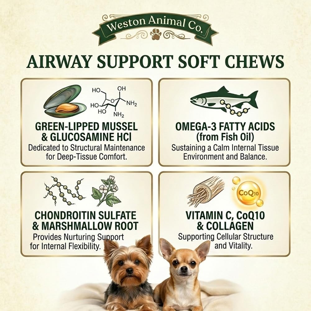 Weston Animal Co Airway Support Soft Chews, for Small Breeds