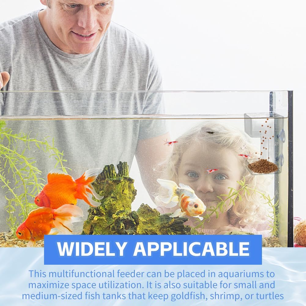 2pcs Fish Tank Feeding Tray w/Suction Cup - Aquarium Fish Feeding Tube
