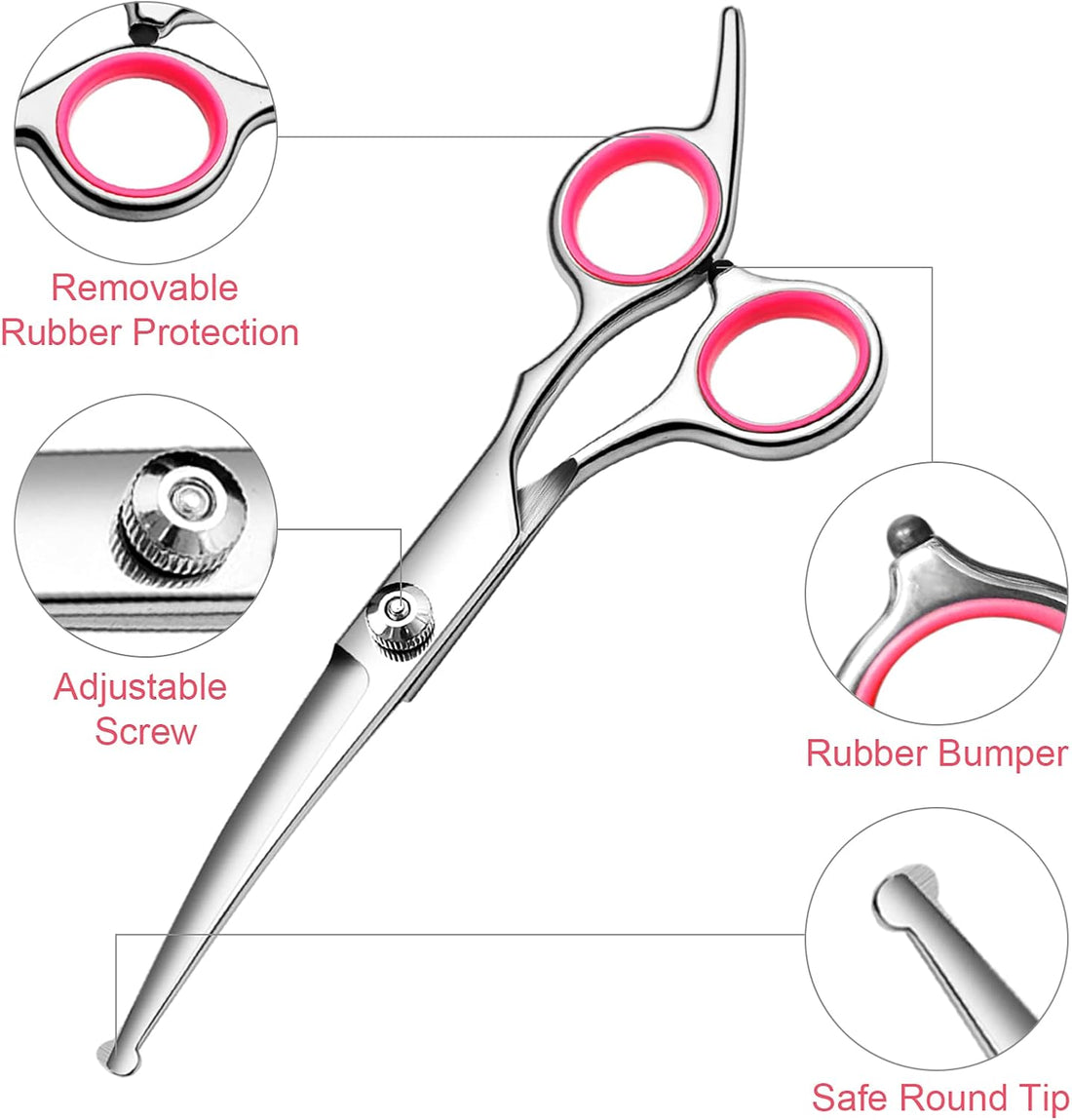 FAIGEO Dog Grooming Scissors with Safety Round Tips Stainless Steel