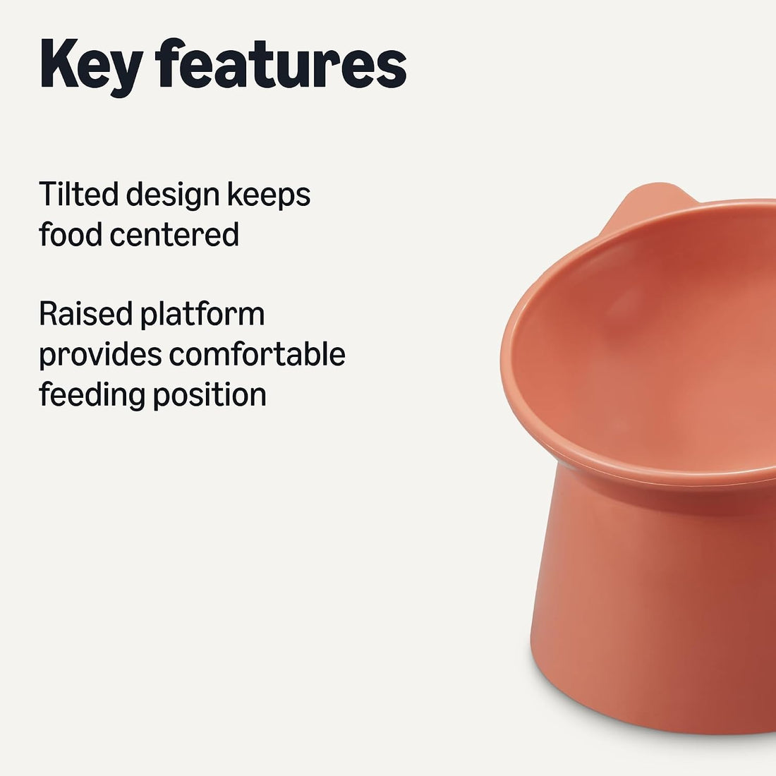 Raised Cat Feeding Bowls, Cat Ear Shape, Tilted Design
