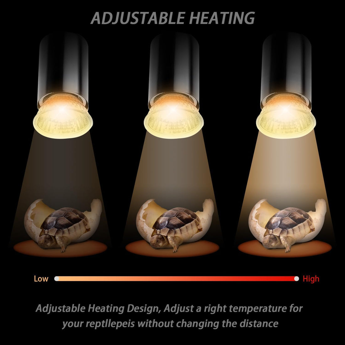 2-Pack 50W UVA Bulbs, Light Turtle Heat Lamp for Reptiles