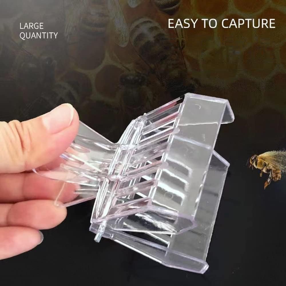 APlayfulBee 15 Pcs Queen Bee Cage Catcher Clip Transparent Plastic