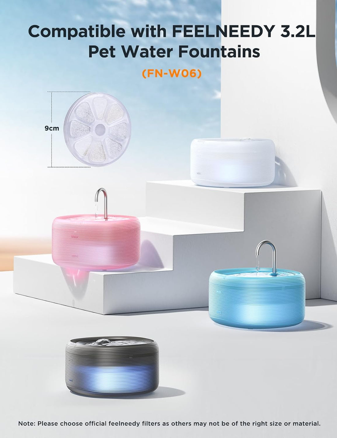 6 Pack Cat Water Fountain Filter & 6 Pack Pump Filter Sponges