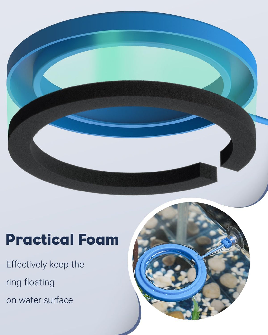 Pawfly Fish Feeding Ring for Aquarium, Feeding Ring with Suction Cup