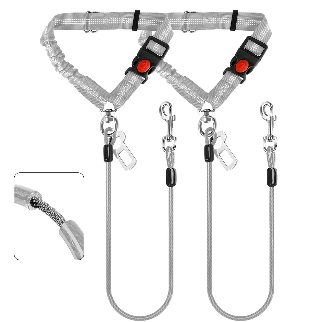Dog Seat Belt for Car,Chew Proof Dog Car Seat Belt,2 in 1 Car Harness