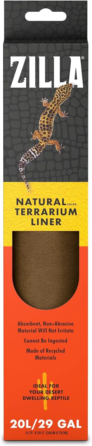 Zilla Reptile Terrarium Bedding Substrate Floor Liner, Brown