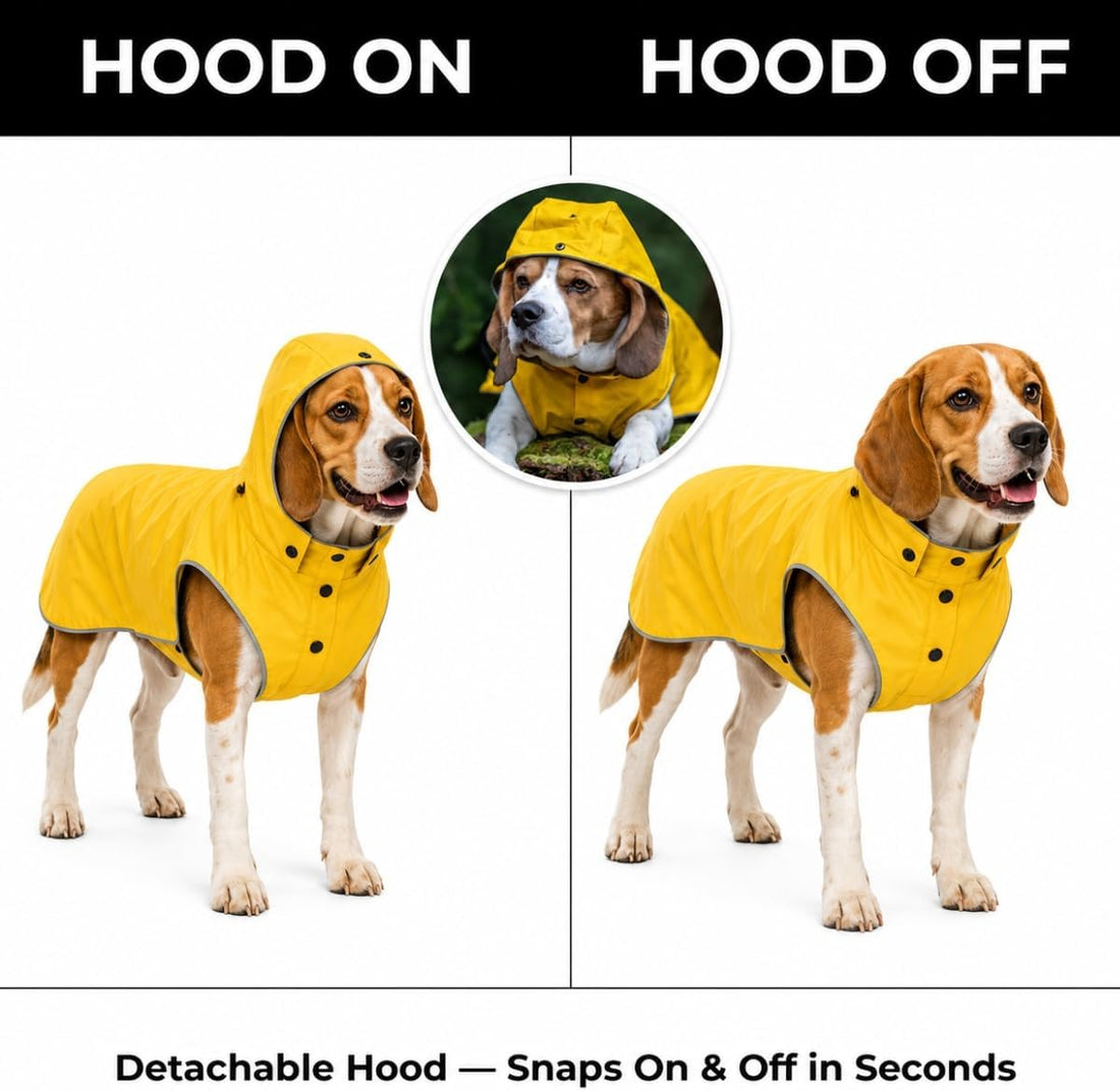 Dog Raincoat for Medium Dogs, Waterproof Rain Jacket with Hood