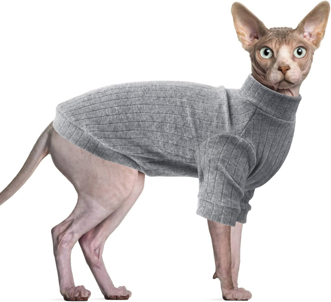 Idepet Sphynx Hairless Cats Sweater Shirt Kitten Soft Puppy Clothes