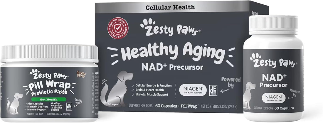 Zesty Paws NAD+ Senior Dog Supplement - Healthy Aging, 60 Capsules