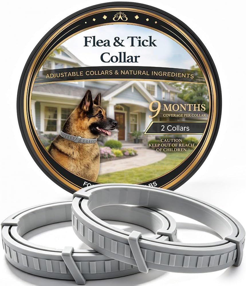 Flea Collar for Dogs, Flea and Tick Collar for Large Dogs-4 Pcs