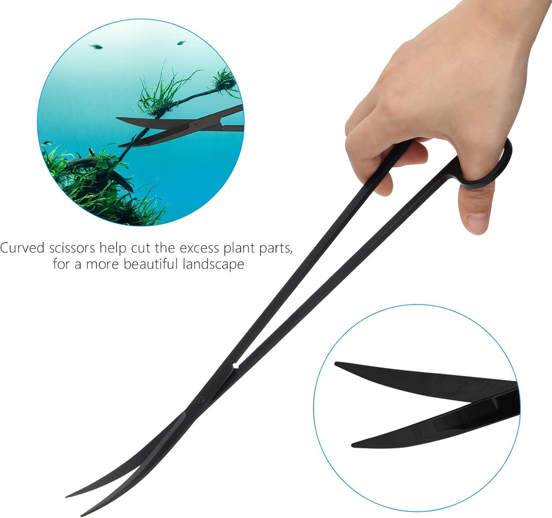 15" Aquarium Aquascape Tools Kit 4P Stainless Steel Aquascaping Set