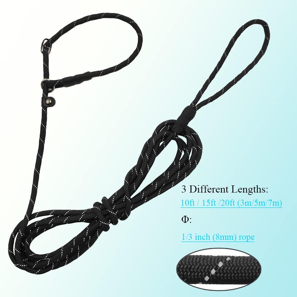 BTINESFUL 10/15/20FT Long Slip Lead Dog Training Leash
