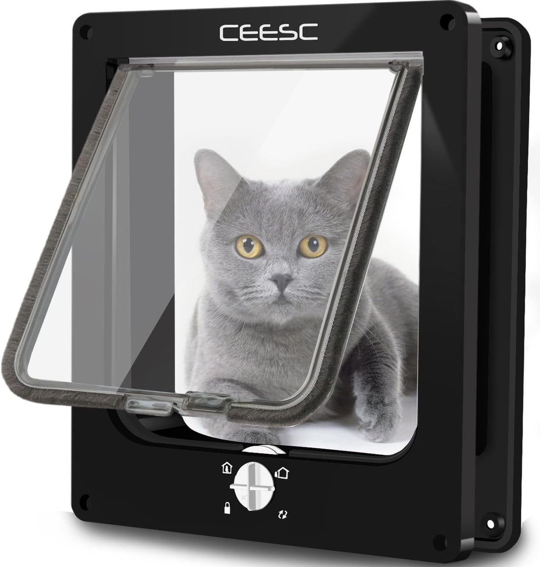 CEESC Medium Cat Door for Interior/Exterior, for Pets <15.75"
