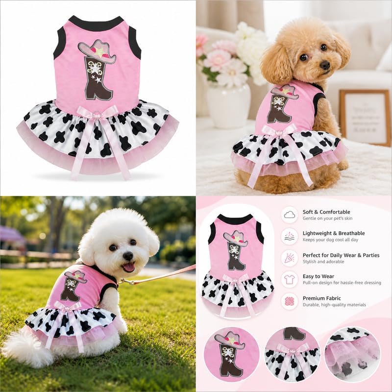 Petitebella Cowgirl Boot Hat Puppy Dog Dress