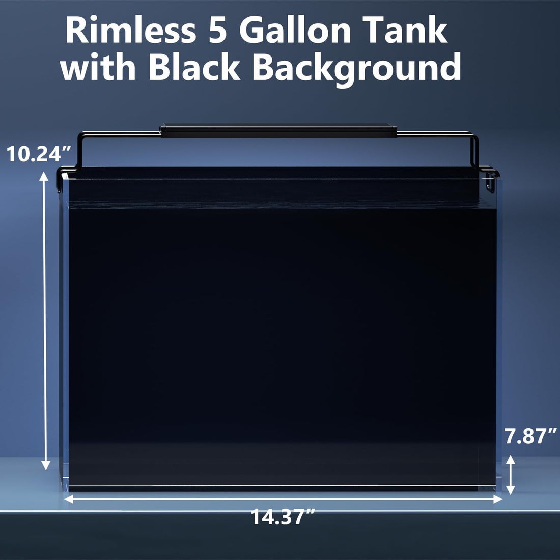5 Gallon Fish Tank Kit with Filter Light with Timer, Lid Rimless Glass