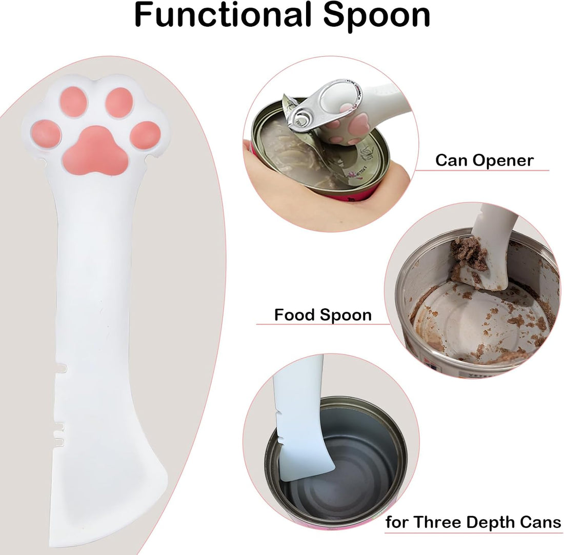 Giozoc Cat Food Can Covers Lids & White Spoon