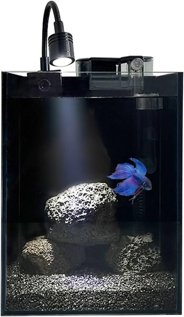 Betta Fish Tank kit,Small Nano Glass Fish Tank Start Kit