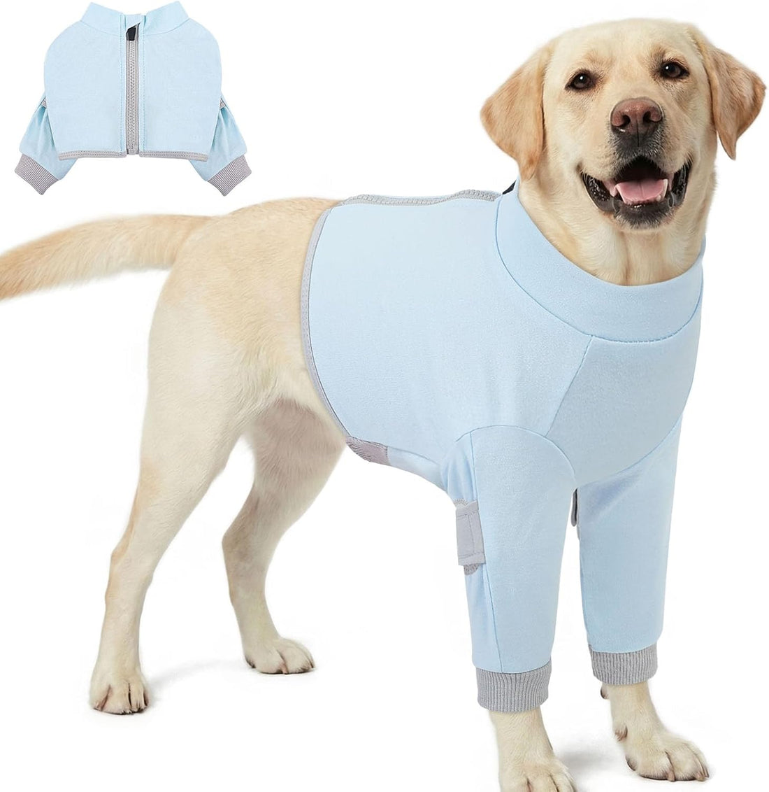 KOESON 100% Cotton Dog Surgery Recovery Suit Front Leg with Elbow