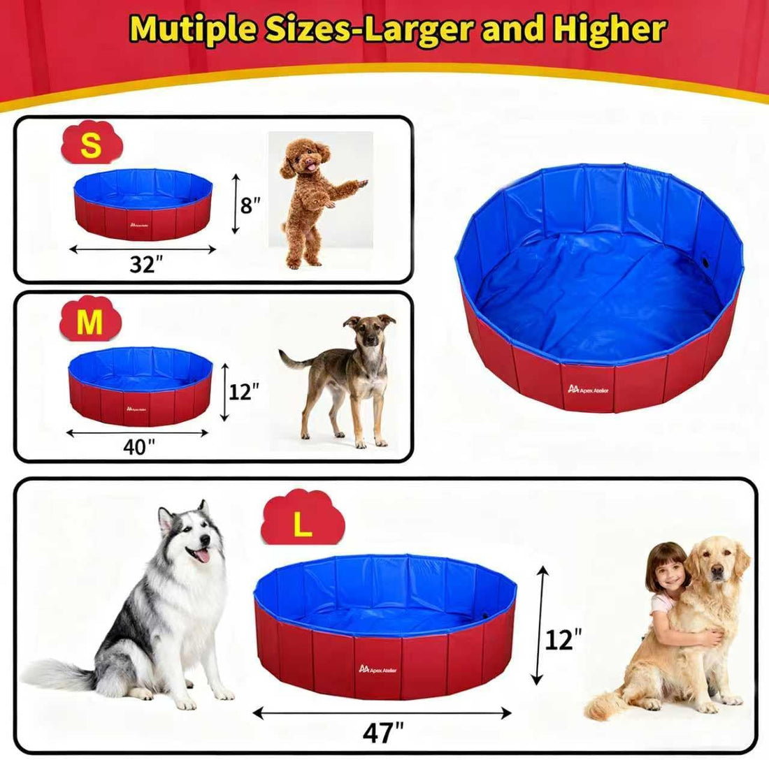 AAApex Atelier Foldable Dog Pet Bath Pool, Collapsible Dog Pet Pool