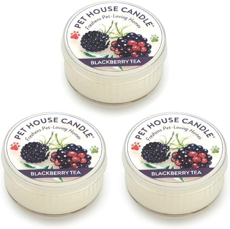 Fireside Mini Candles Plant-Based Wax, 3 Pack Pet House