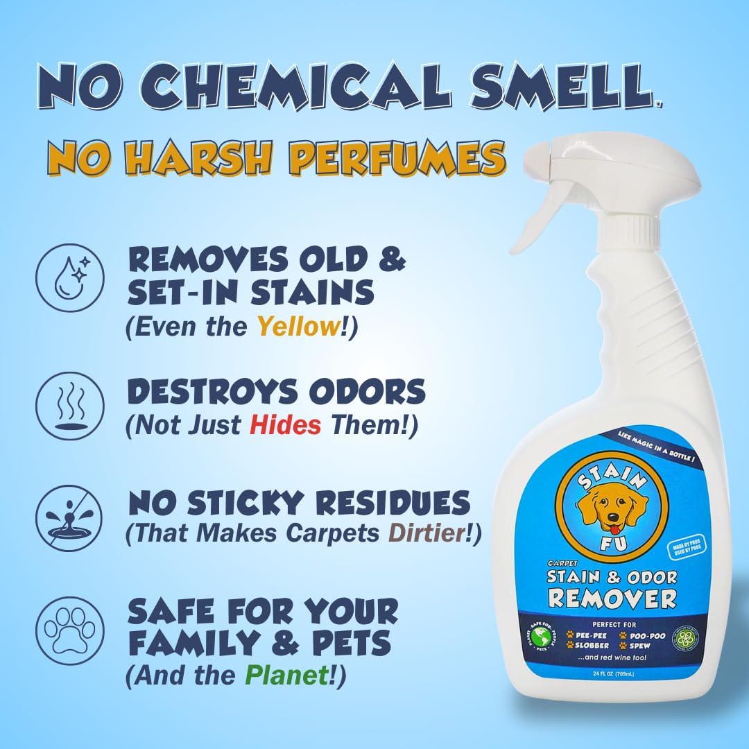 Pet Stain & Odor Remover – Carpet Cleaner Spray for Dog & Cat Urine