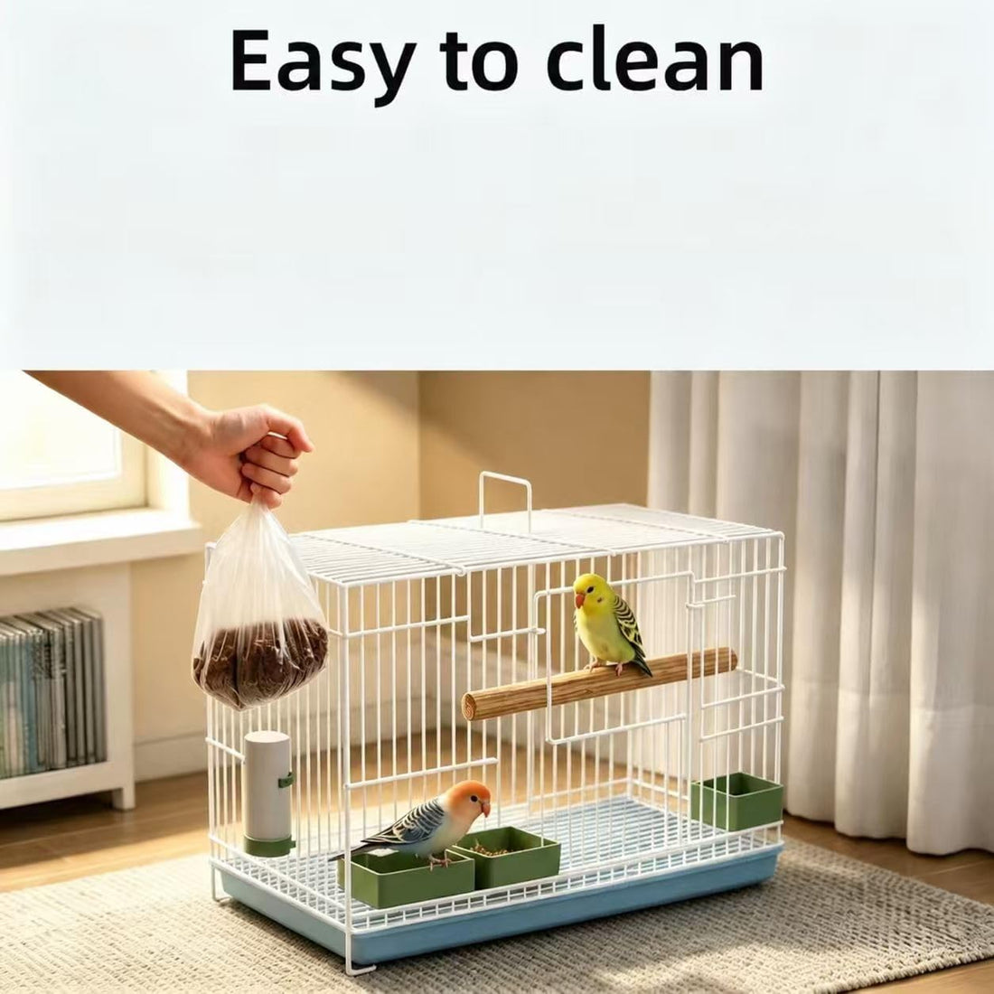100 Pcs Bird Cage Litter Tray Liners, Disposable Plastic Film
