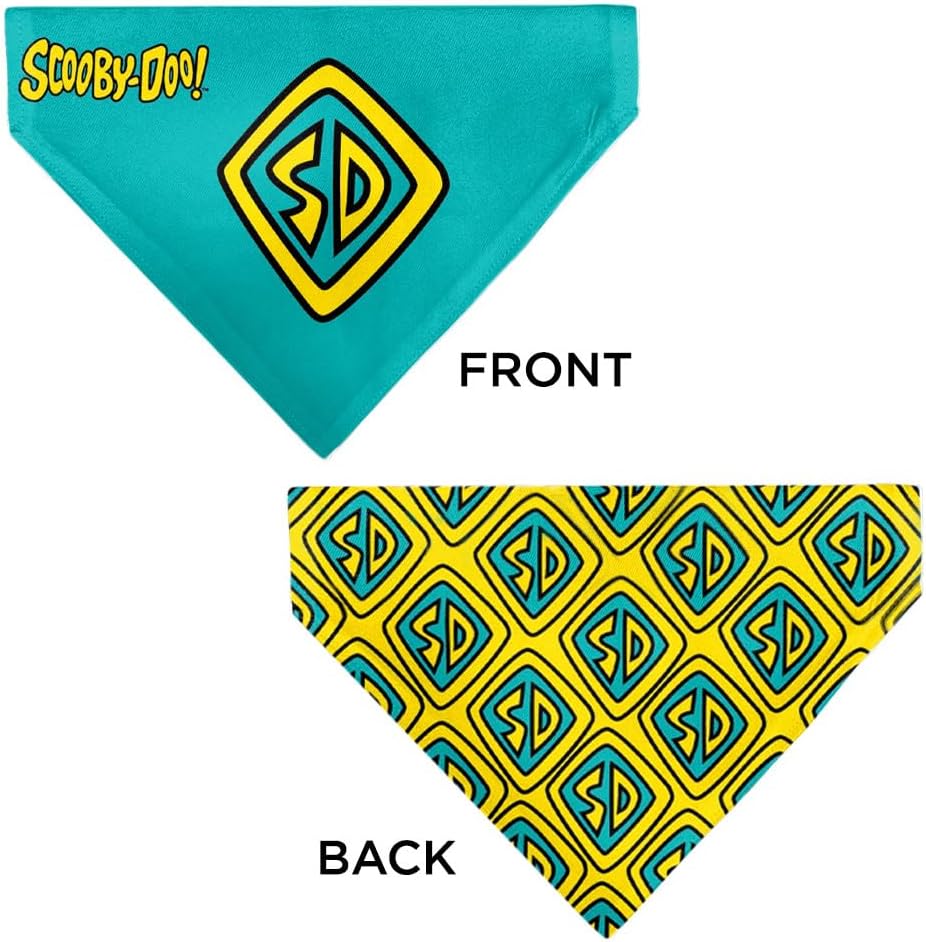 Buckle-Down Pet Bandana, Scooby Doo, Blue/Yellow, One Size, Polyester