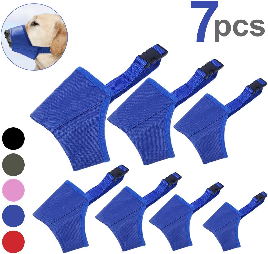 Coppthinktu Dog Muzzle Suit 7PCS Muzzles for Biting Dog Mouth Cover