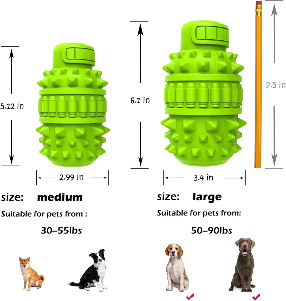 PIFFZEDO Dog Toys for Aggressive Chewers,Interactive Natural Rubber