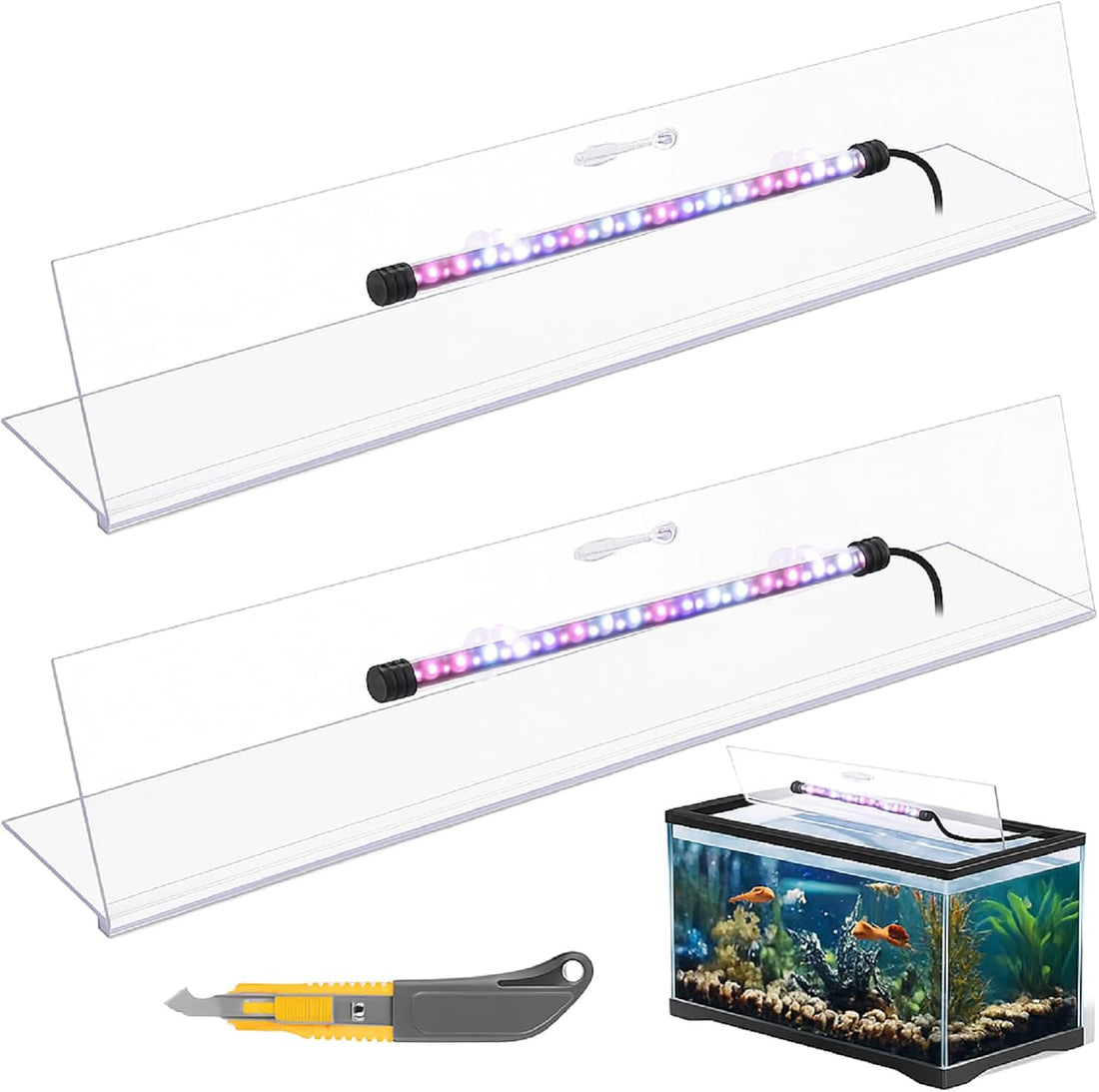 Sieral Aquarium Lids Canopy with LED Light, 3 Pcs