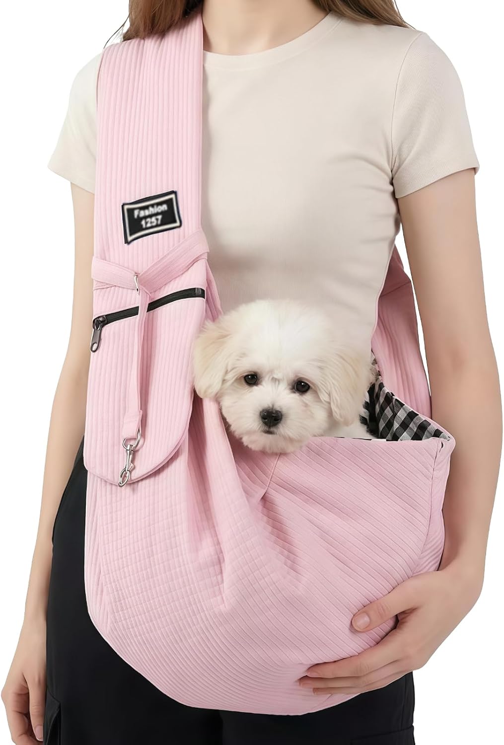 Dog Sling Water-Resistant Fabric for Small Dogs Cats 3-12 lbs
