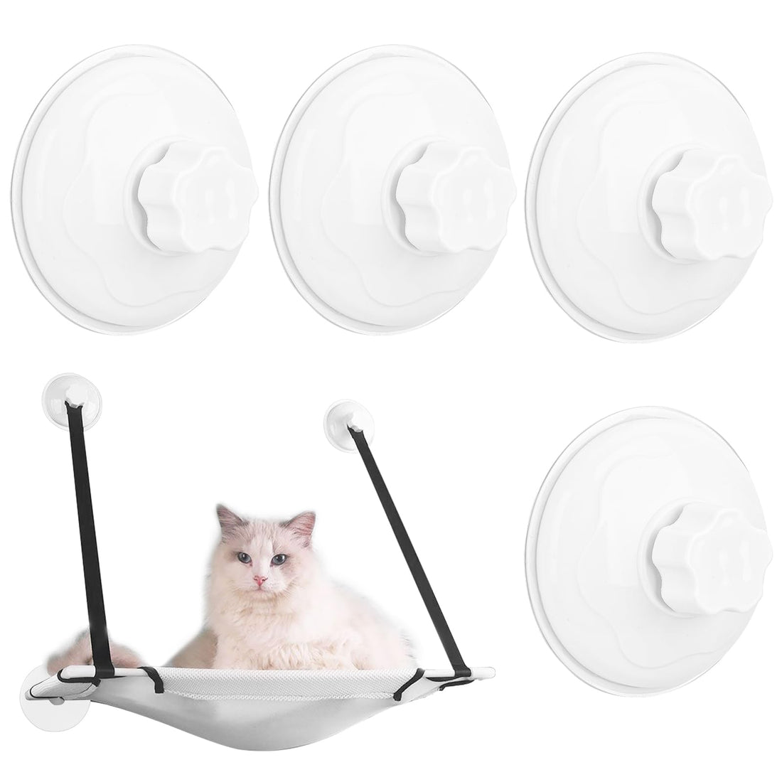 AccEncyc Thick Suction Cup Cat Perches 4Pcs Cat Hammock Replacement