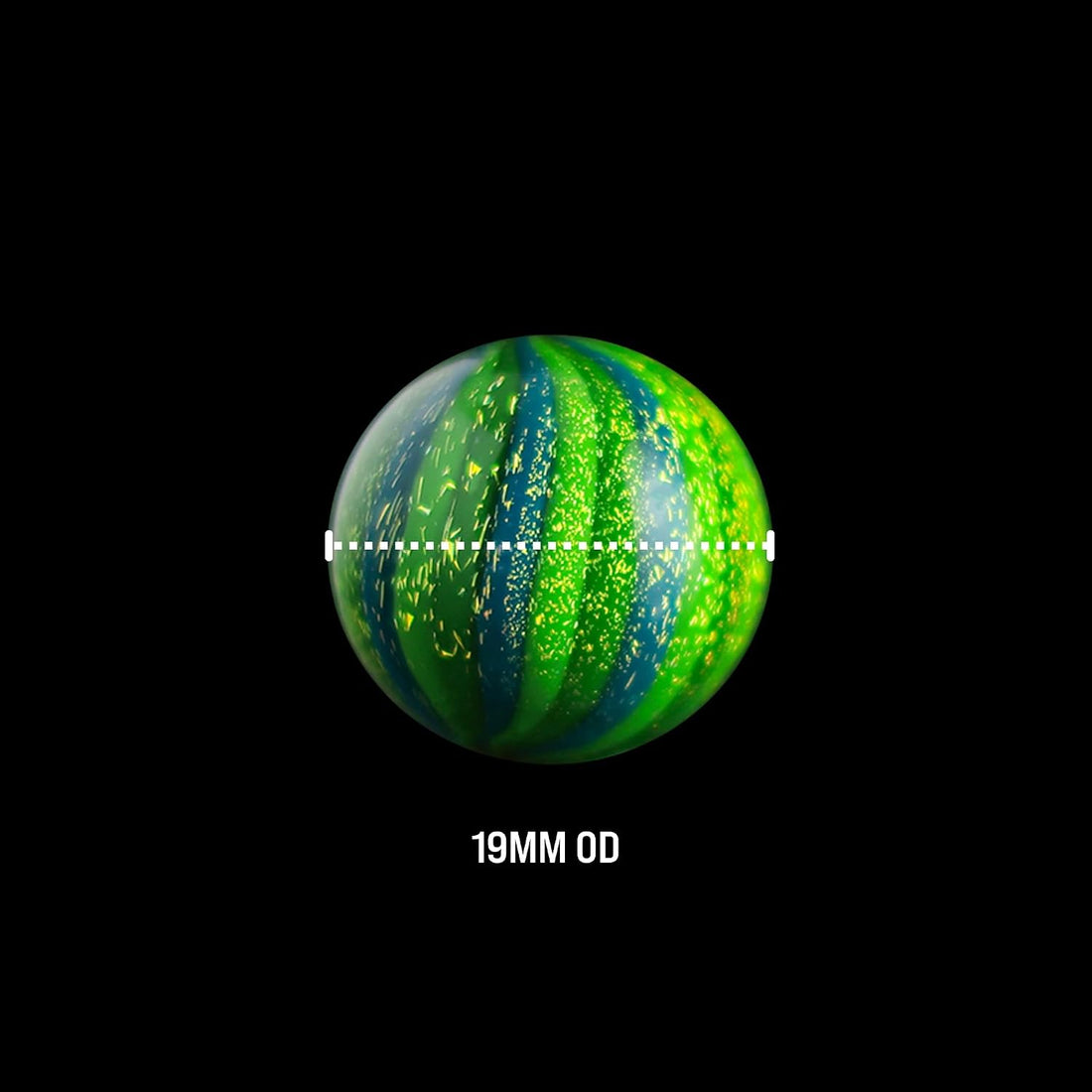 Dichro Green Glass Sphere Marbles | Two 6mm Marbles