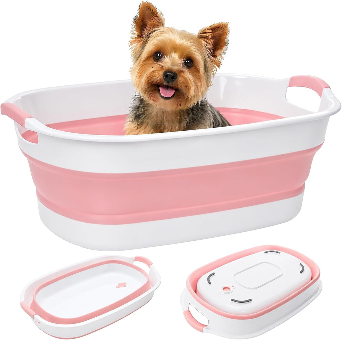Coloch Collapsible Pet Bath Tub, Dog Bathtub with Drain Plug&Handle
