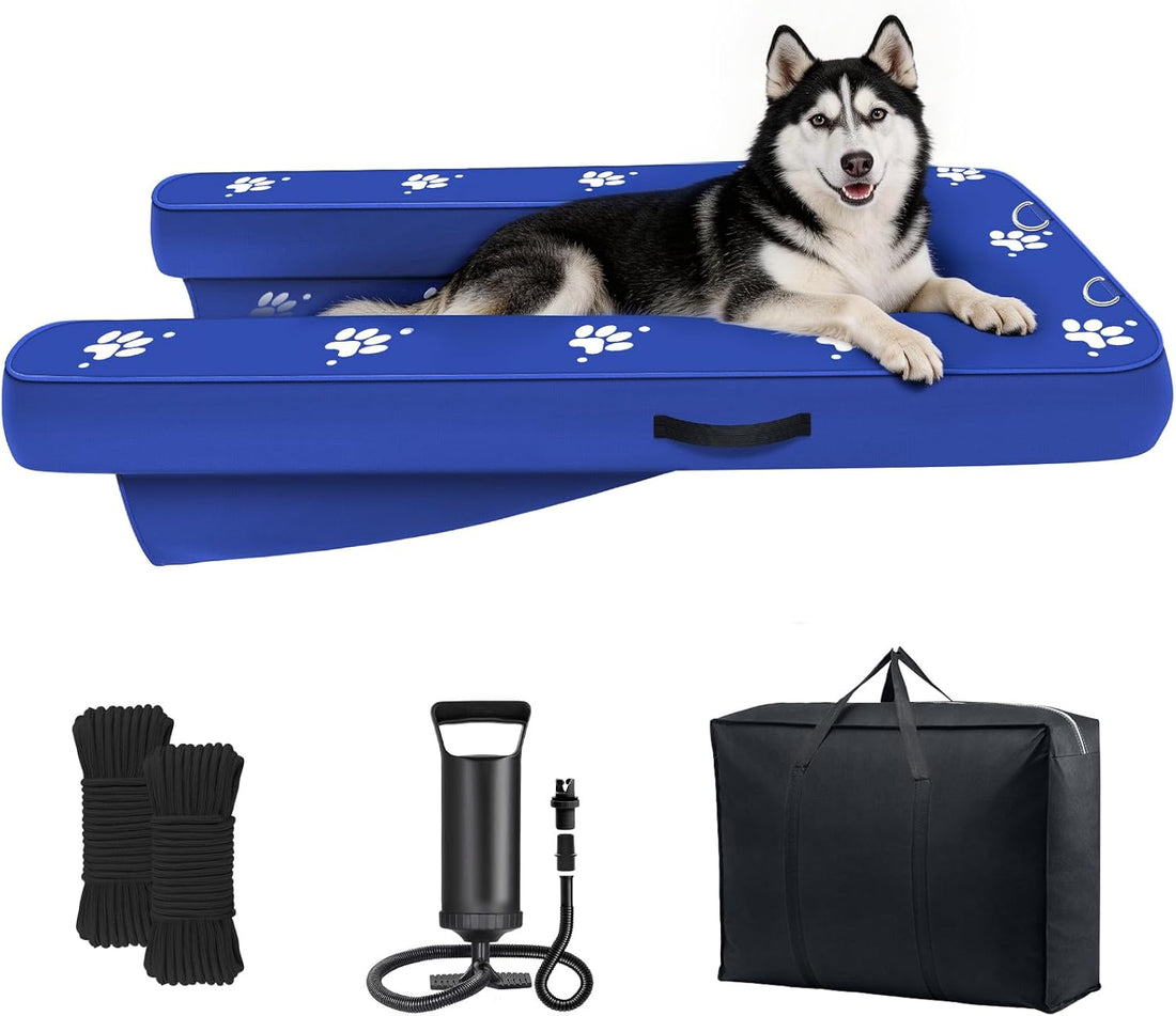 Inflatable Dock Platform, Lagre Dog Boat Ramp for Pool Floating
