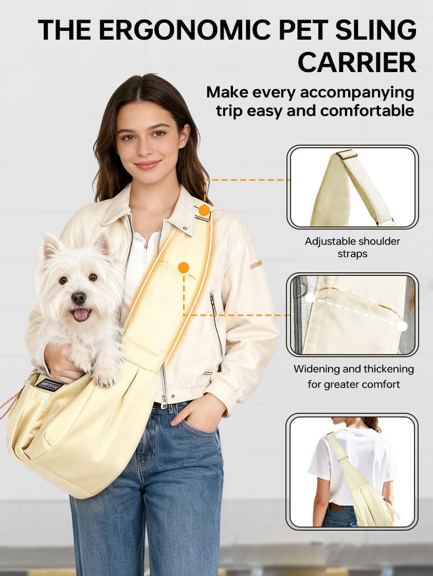 Puppy Sling Carrier for Small Dog 7-15 lbs.